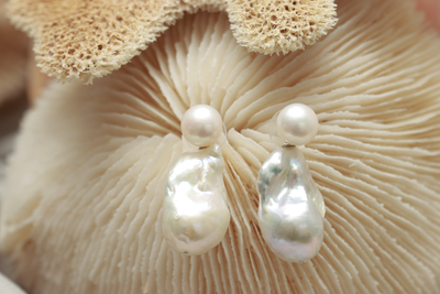Freshwater Baroque Pearl Earrings set in Silver