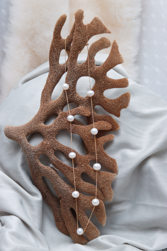 Multiple Freshwater Pearls on Chain - Silver and Gold Plated