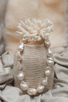 High-quality Baroque Pearl String with Silver Clasp